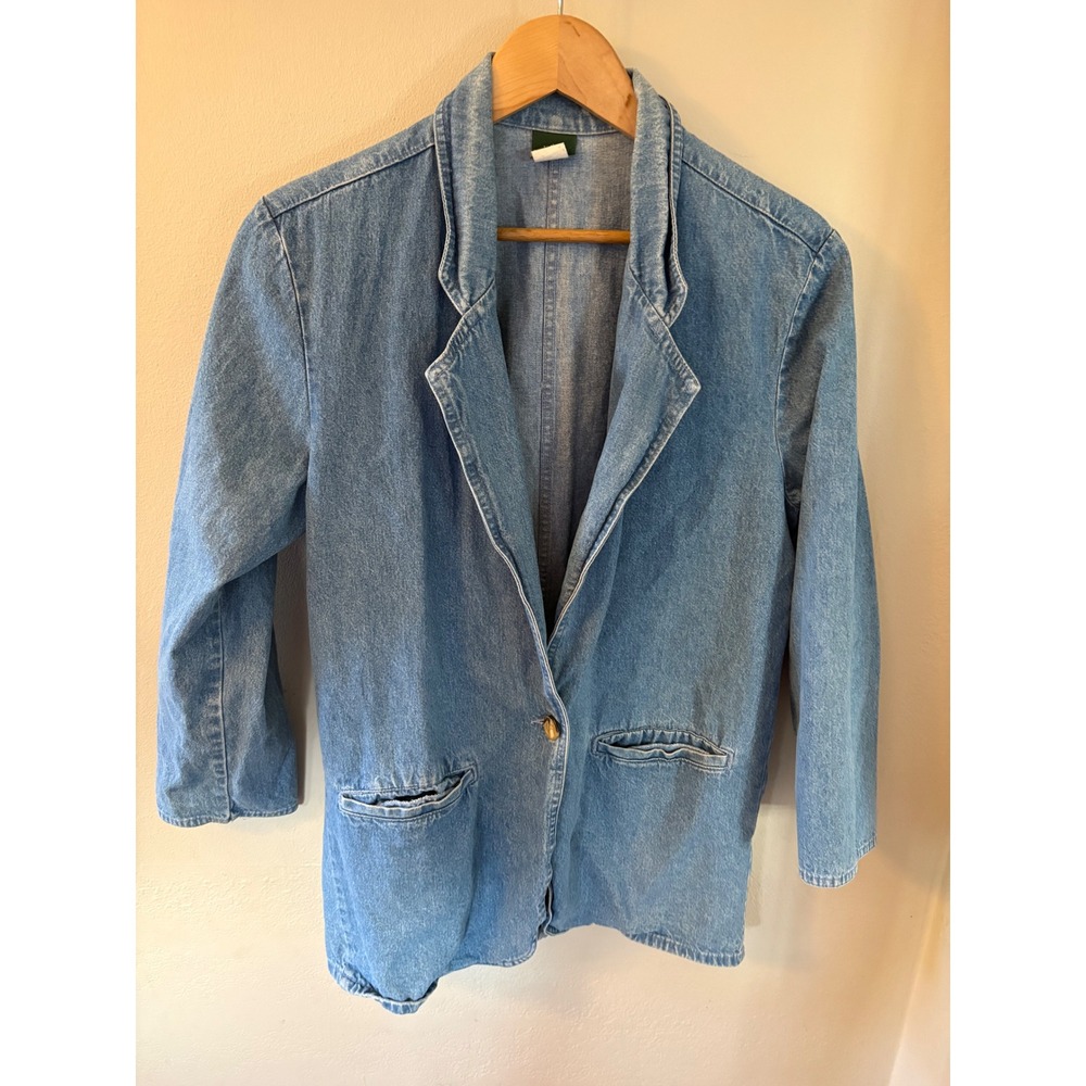 Vintage Hunt Club Denim Blazer Jacket Light Wash Cotton Made in USA Medium